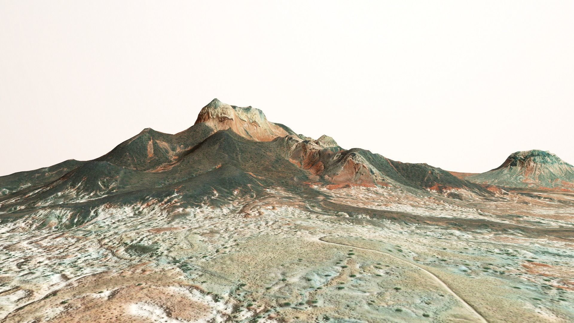 Mountains Surface Terrain Landscape Environment PBR 14 Low-poly 3D model_2