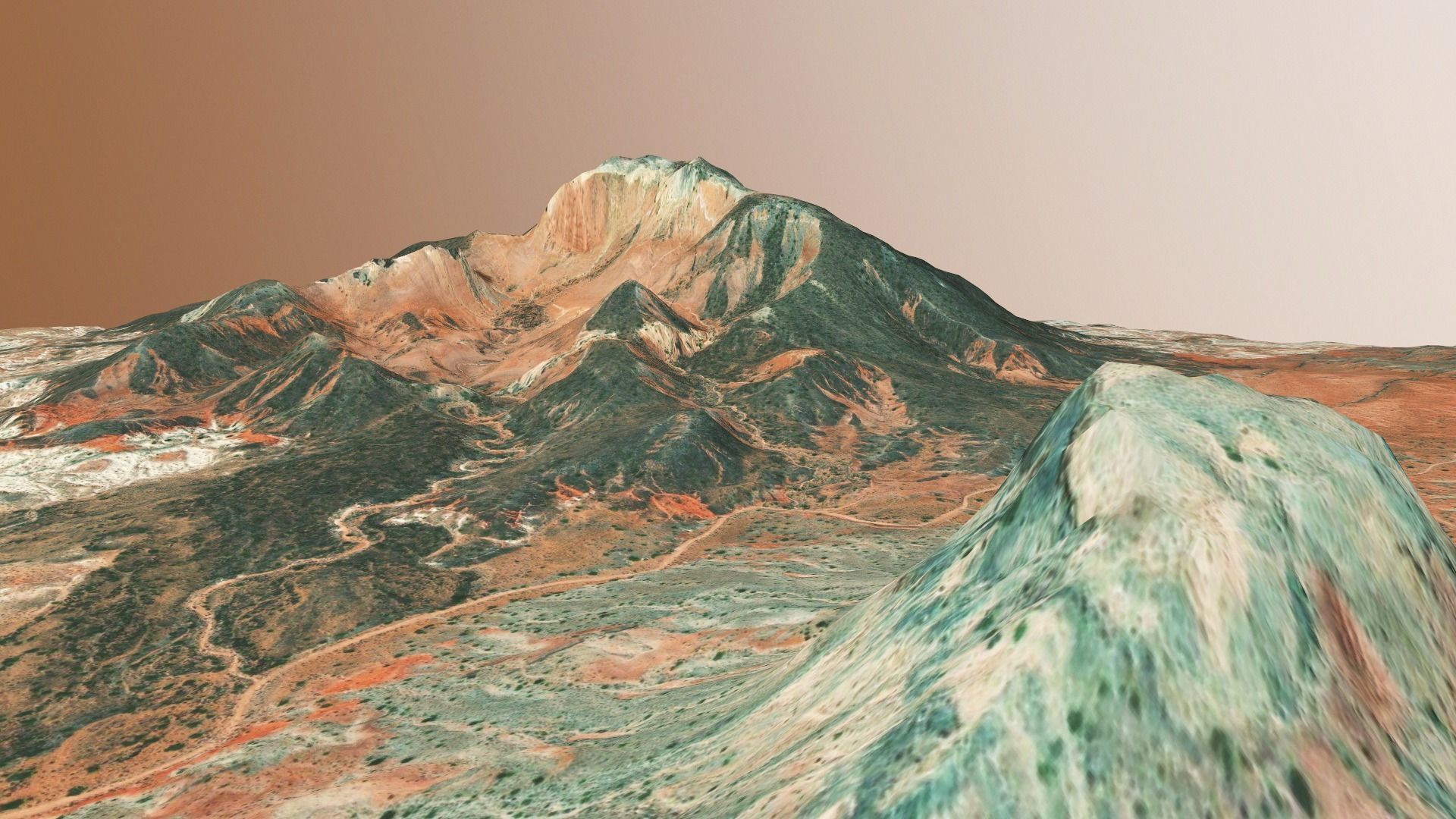 Mountains Surface Terrain Landscape Environment PBR 14 Low-poly 3D model_6