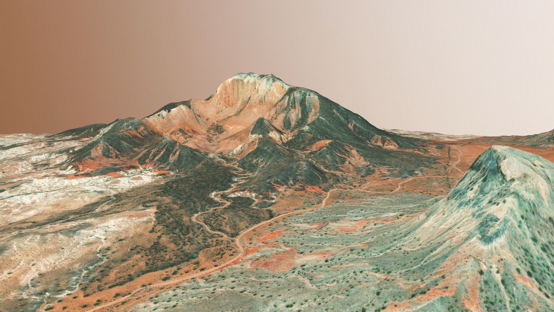Mountains Surface Terrain Landscape Environment PBR 14 Low-poly 3D model_16