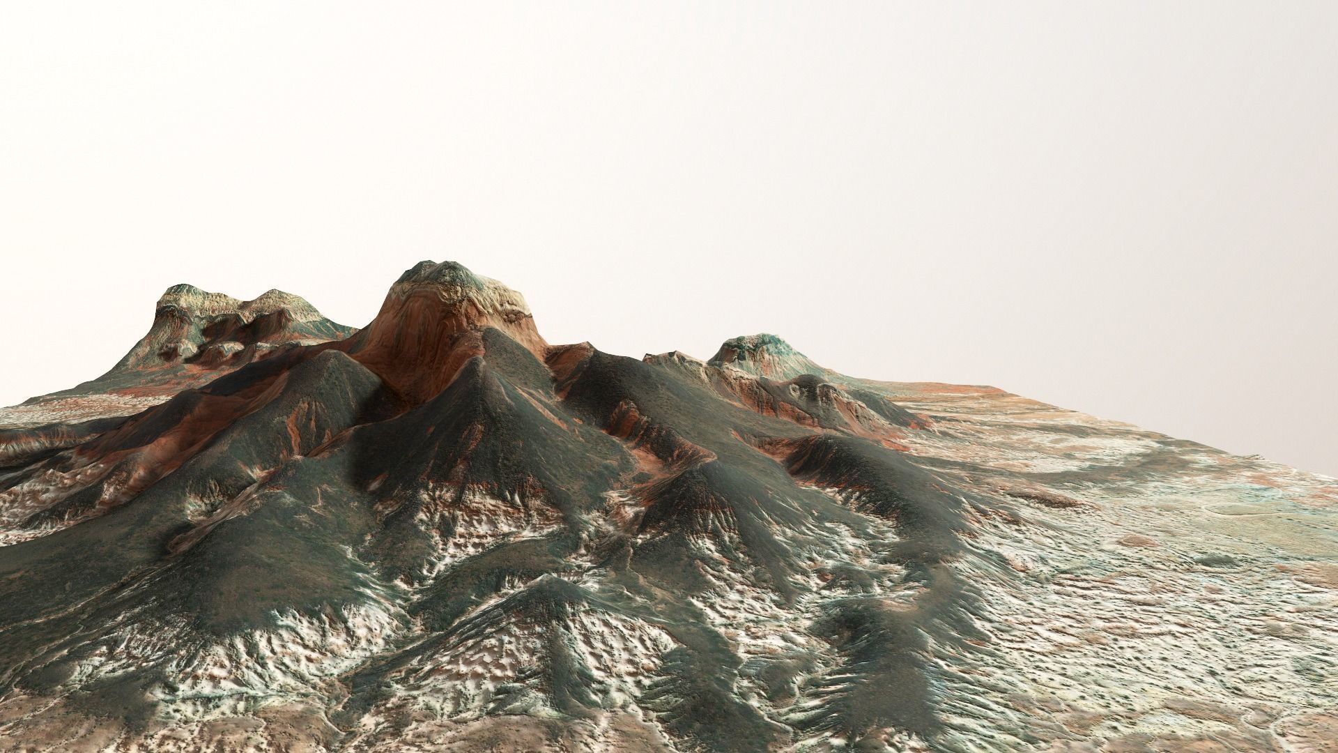 Mountains Surface Terrain Landscape Environment PBR 14 Low-poly 3D model_1