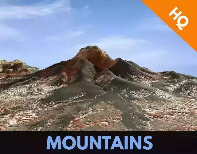 Mountains Surface Terrain Landscape Environment PBR 14 Low-poly 3D model