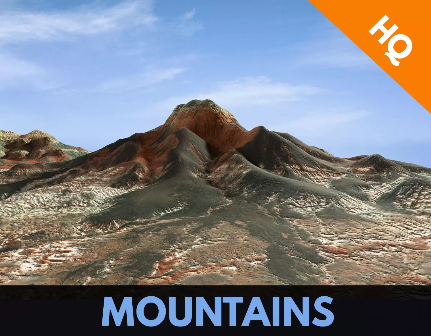 Mountains Surface Terrain Landscape Environment PBR 14 Low-poly 3D model_0