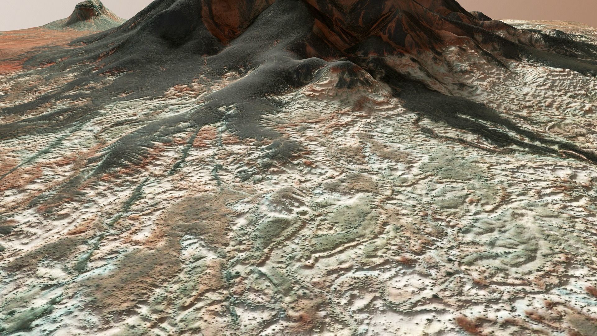 Mountains Surface Terrain Landscape Environment PBR 14 Low-poly 3D model_11