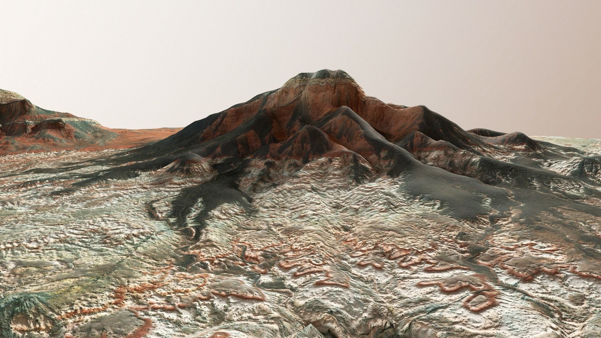 Mountains Surface Terrain Landscape Environment PBR 14 Low-poly 3D model_13