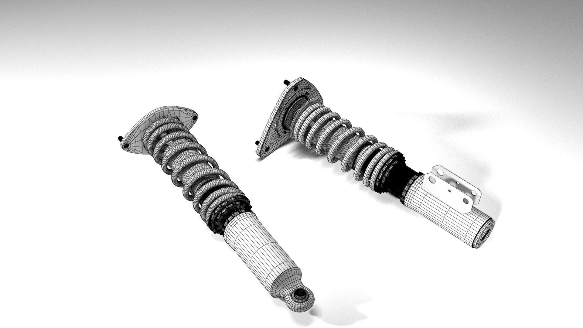 BC Racing Coilover 3D 3D model_3