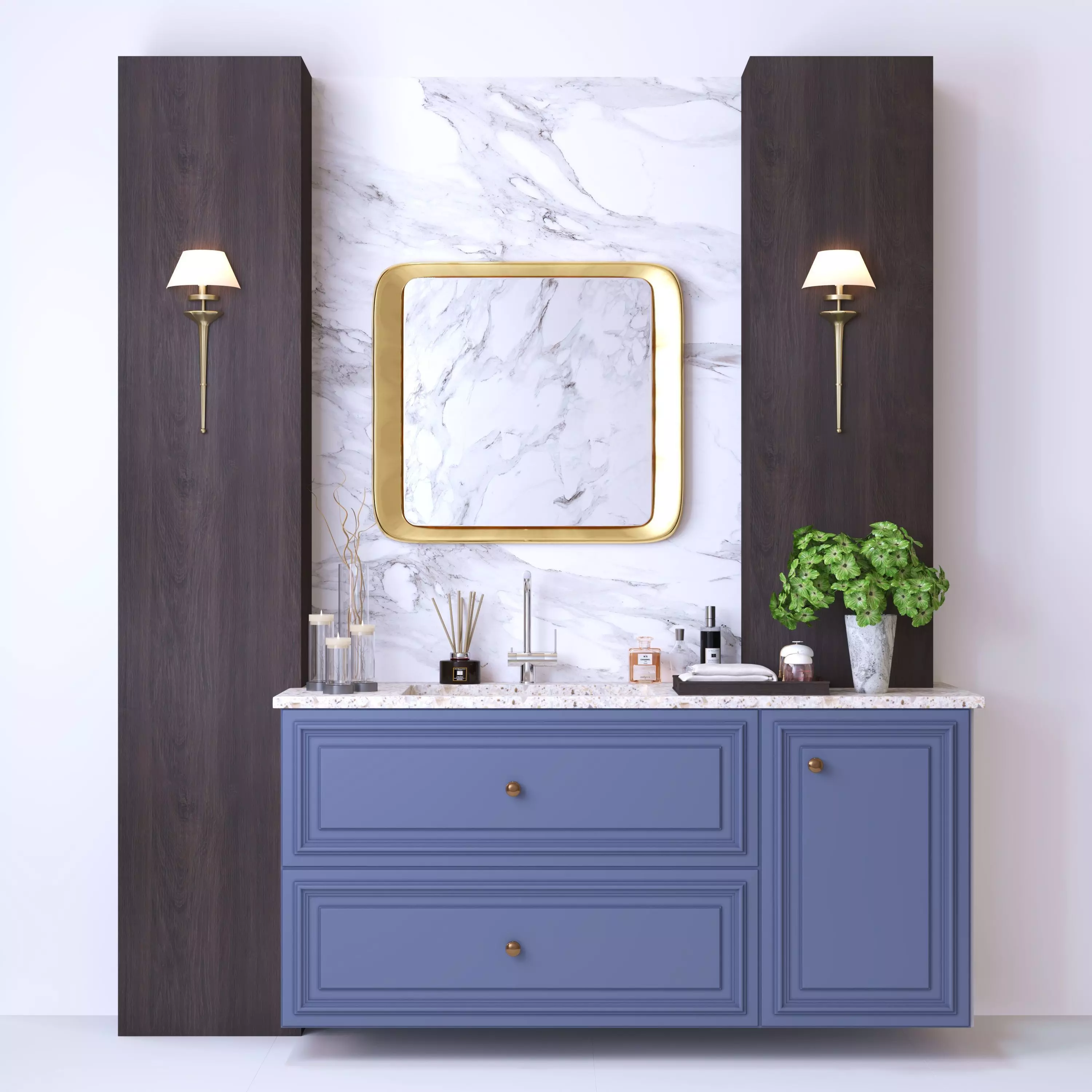 bathroom furniture and decor Free 3D model