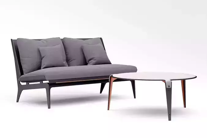 Gabriel Scott Boudoir Loveseat and Bardot Coffee table 3D model