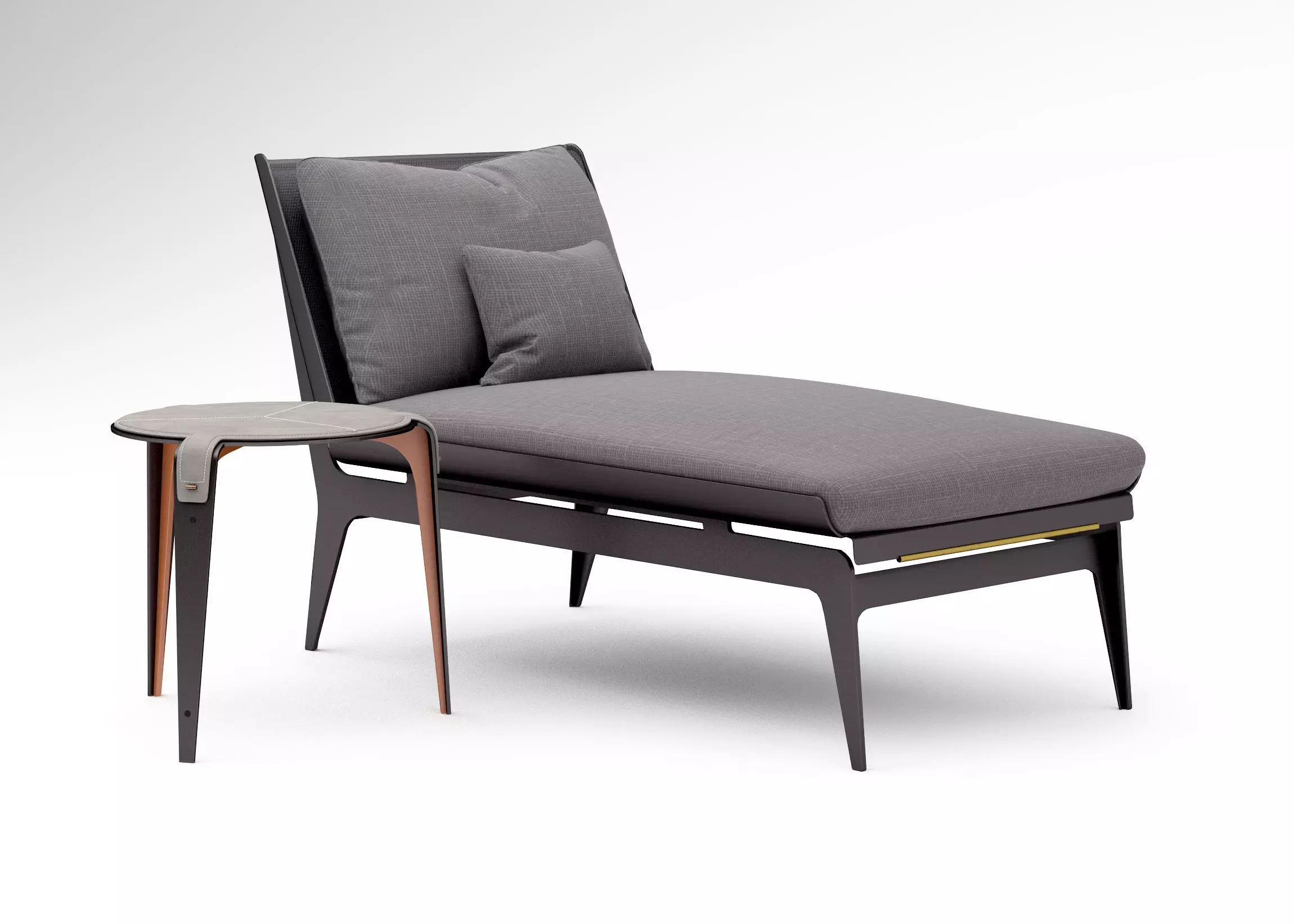 Gabriel Scott Boudoir chaise lounge and Bardot side table 3D model_0