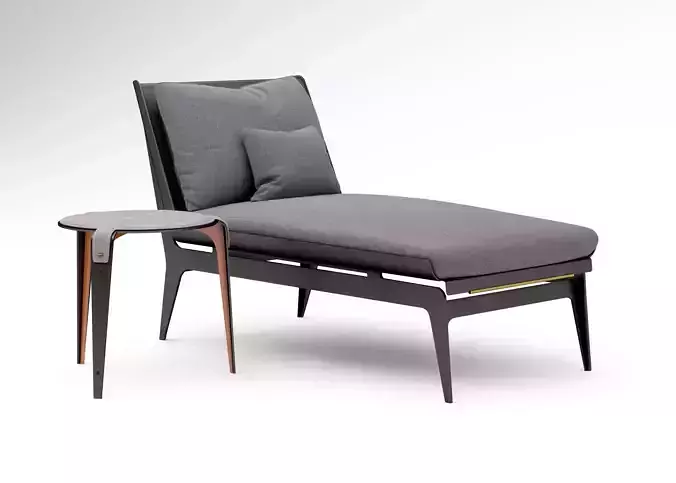 Gabriel Scott Boudoir chaise lounge and Bardot side table 3D model