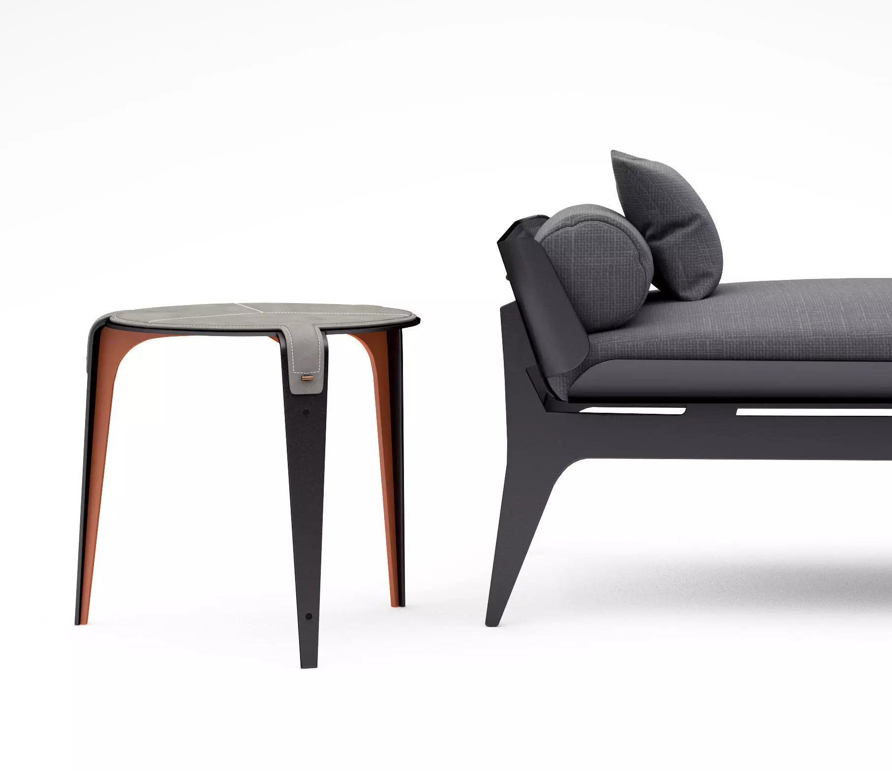 Gabriel Scott Boudoir daybed and Bardot side table  3D model_0