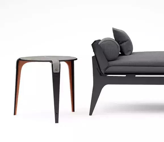 Gabriel Scott Boudoir daybed and Bardot side table  3D model