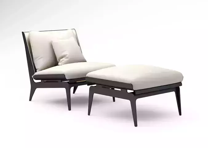 Gabriel Scott Boudoir chair and ottoman