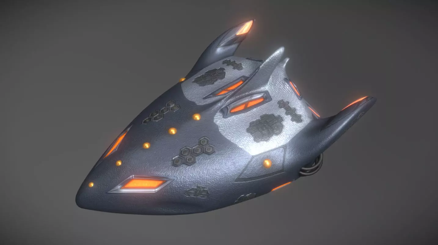 Spaceship Cat6 Low-poly 3D model