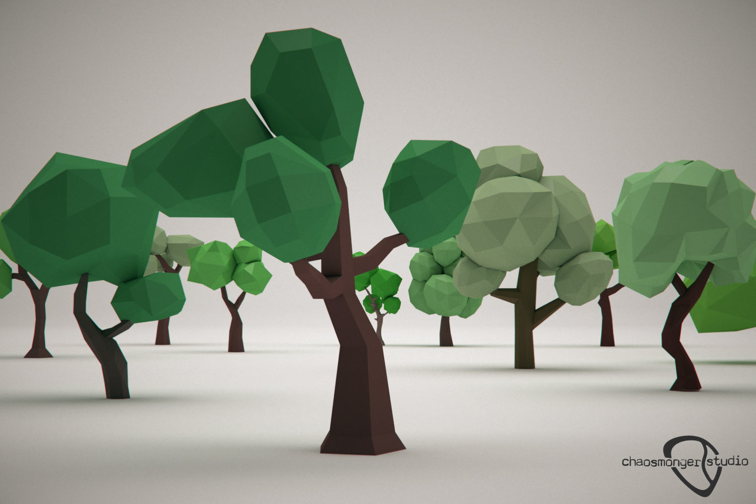 Low Poly Forest Trees Pack Low-poly 3D model_3