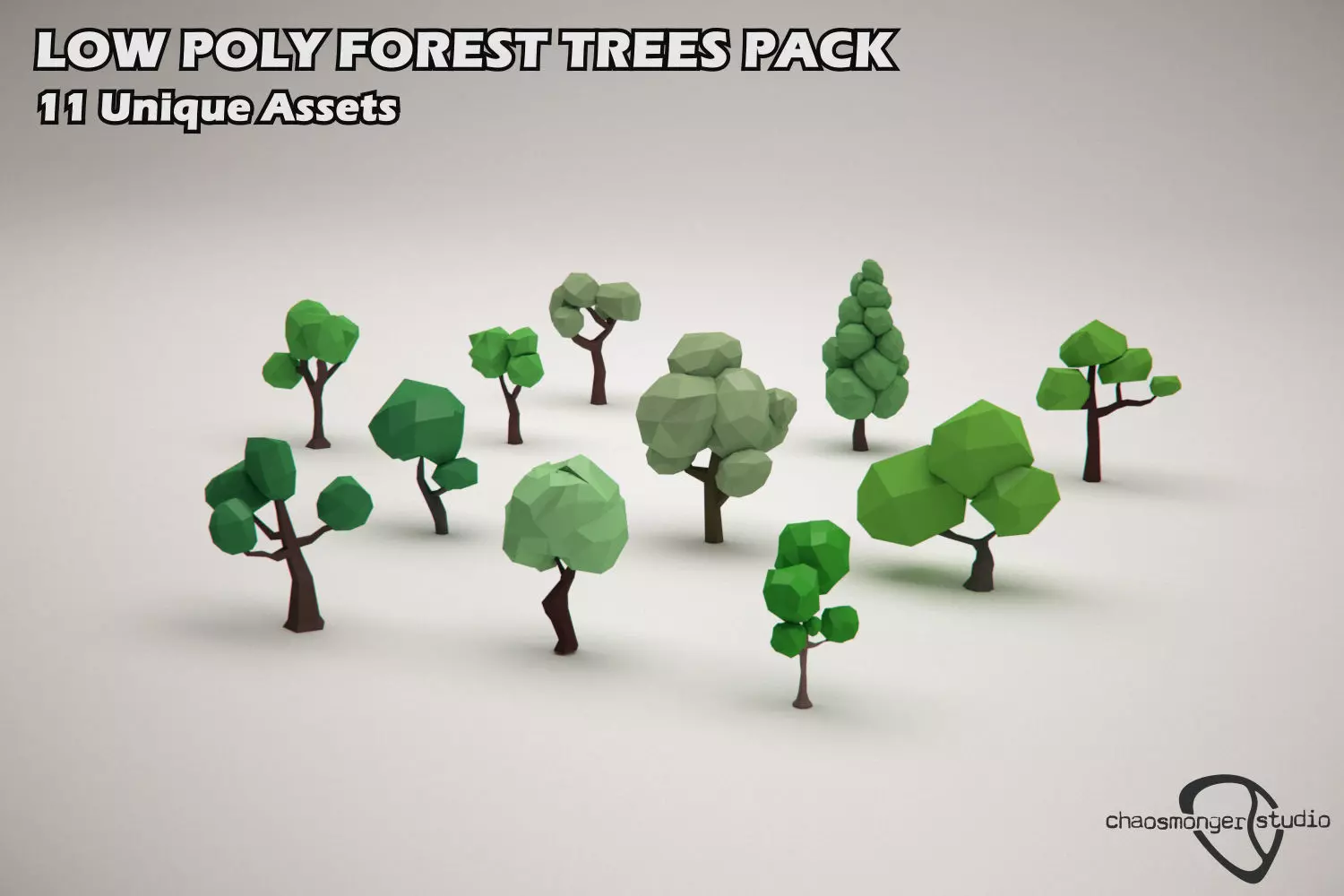 Low Poly Forest Trees Pack Low-poly 3D model_0