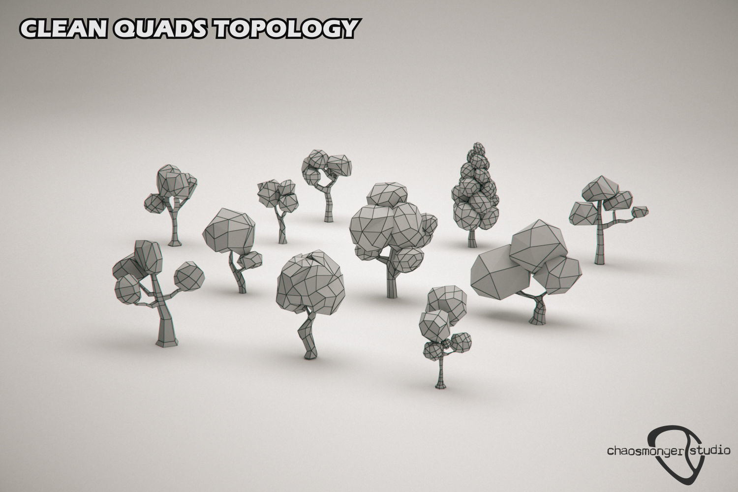 Low Poly Forest Trees Pack Low-poly 3D model_2