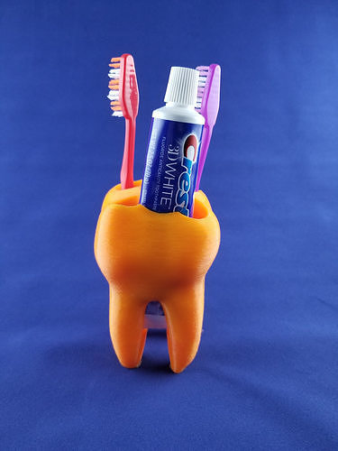 Tooth ToothBrush and ToothPaste Holder 3D print model