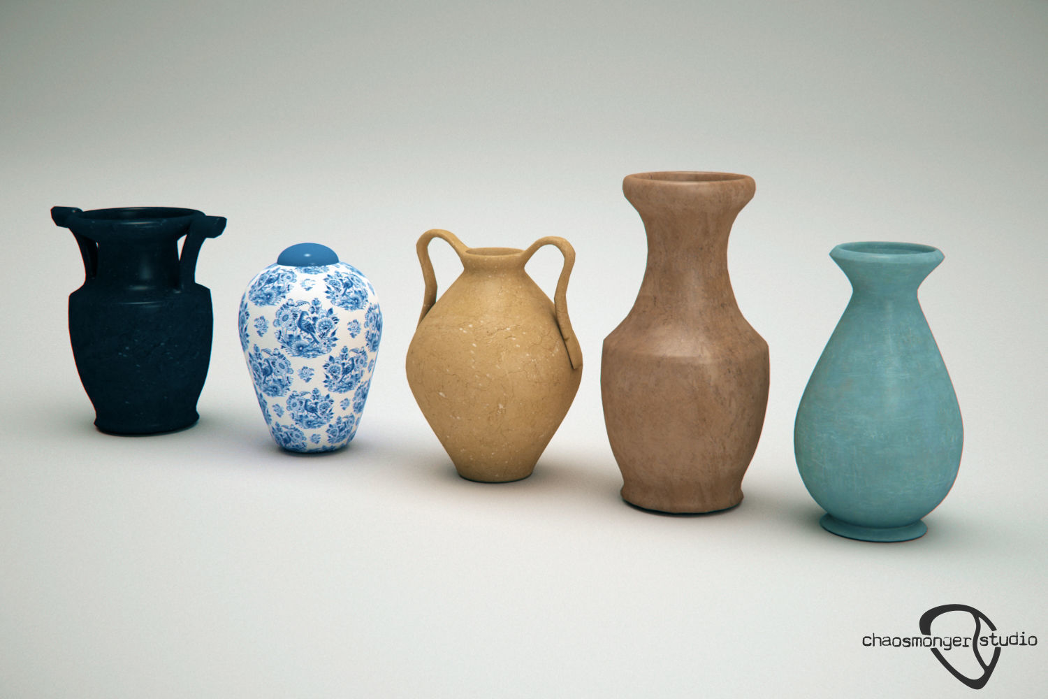 Potions Bottles and Vases Bundle Low-poly 3D model_4