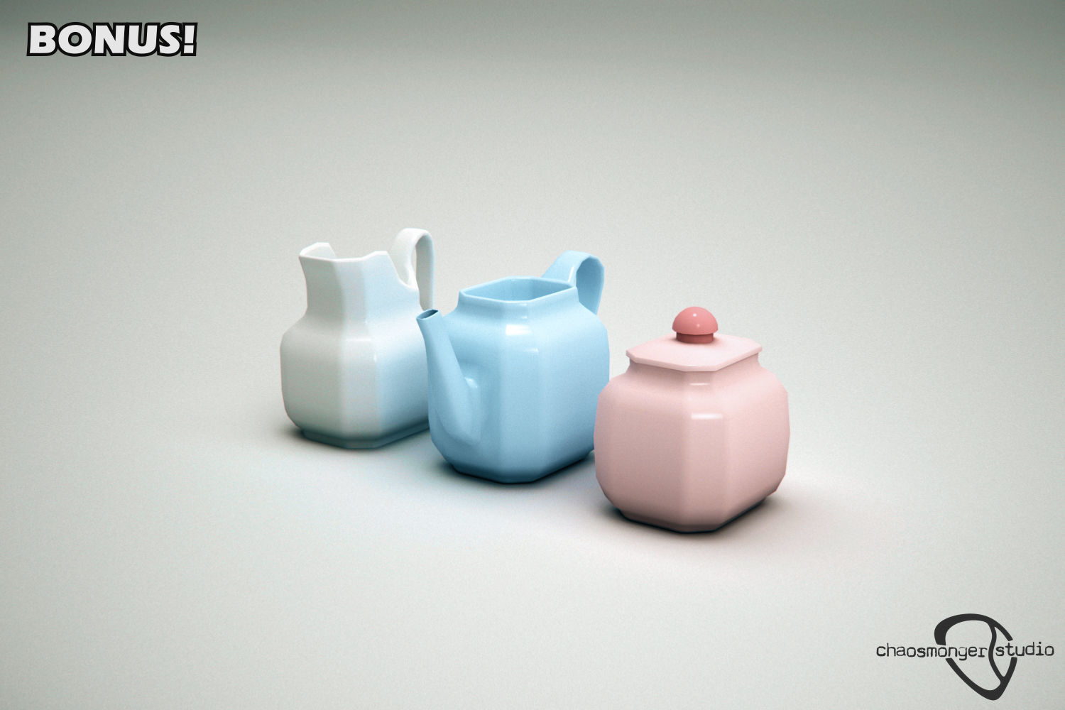 Potions Bottles and Vases Bundle Low-poly 3D model_5