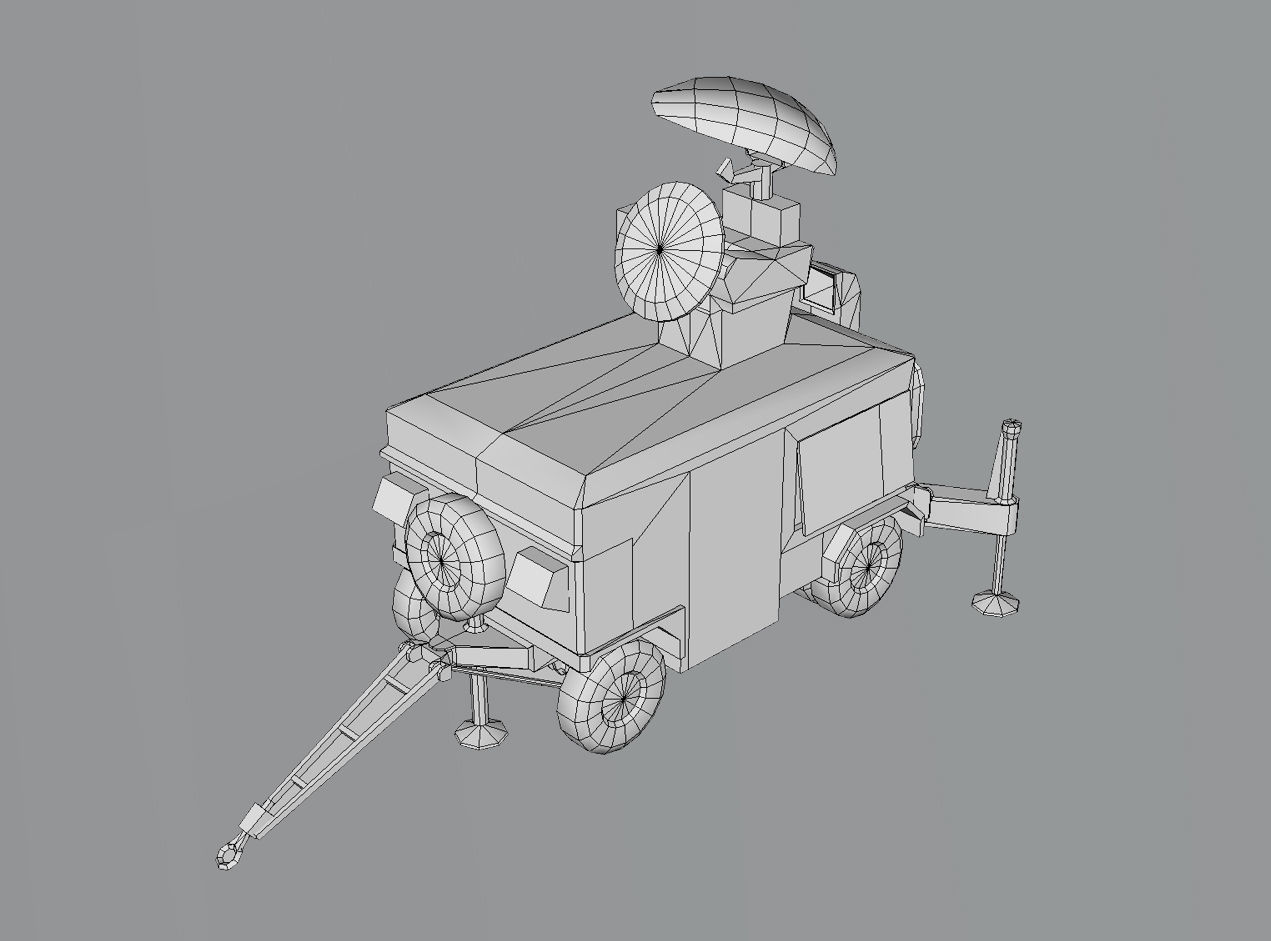 Skyguard Radar area defense system Low-poly 3D model_13