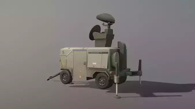 Skyguard Radar area defense system Low-poly 3D model
