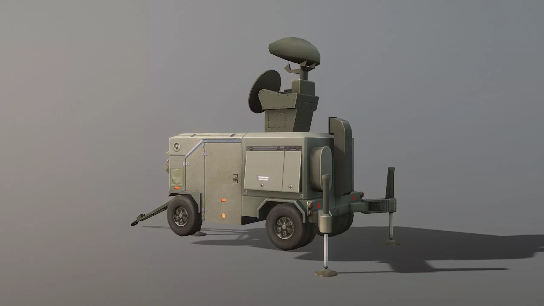 Skyguard Radar area defense system Low-poly 3D model_0