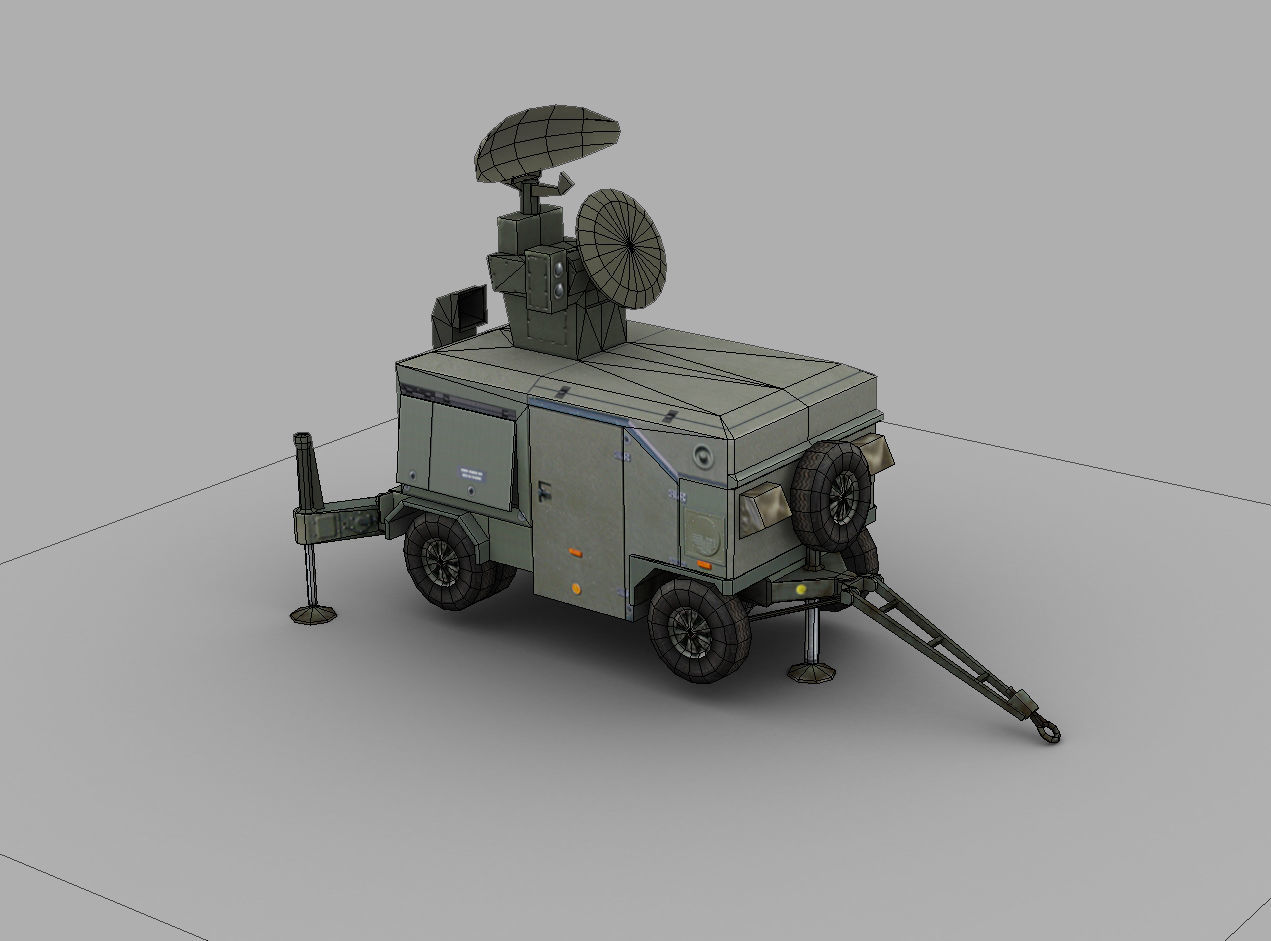 Skyguard Radar area defense system Low-poly 3D model_7