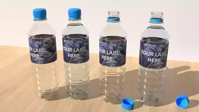 Plastic Water Bottle Free low-poly 3D model