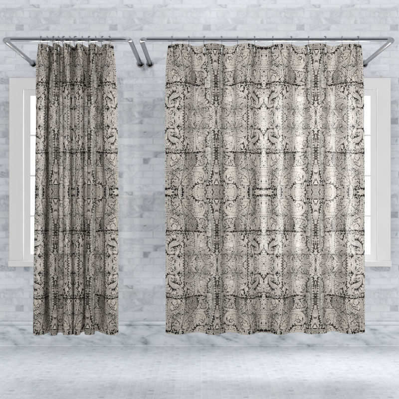 Crate and Barrel Shower Curtain collection 1 3D model_2
