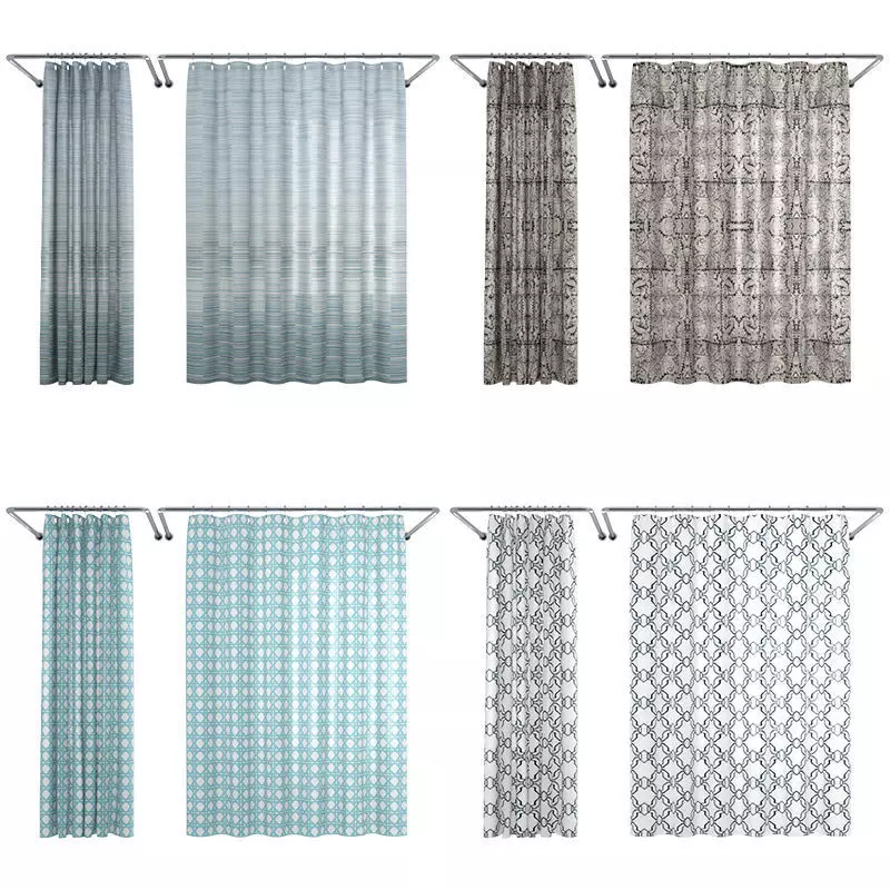 Crate and Barrel Shower Curtain collection 1 3D model_0