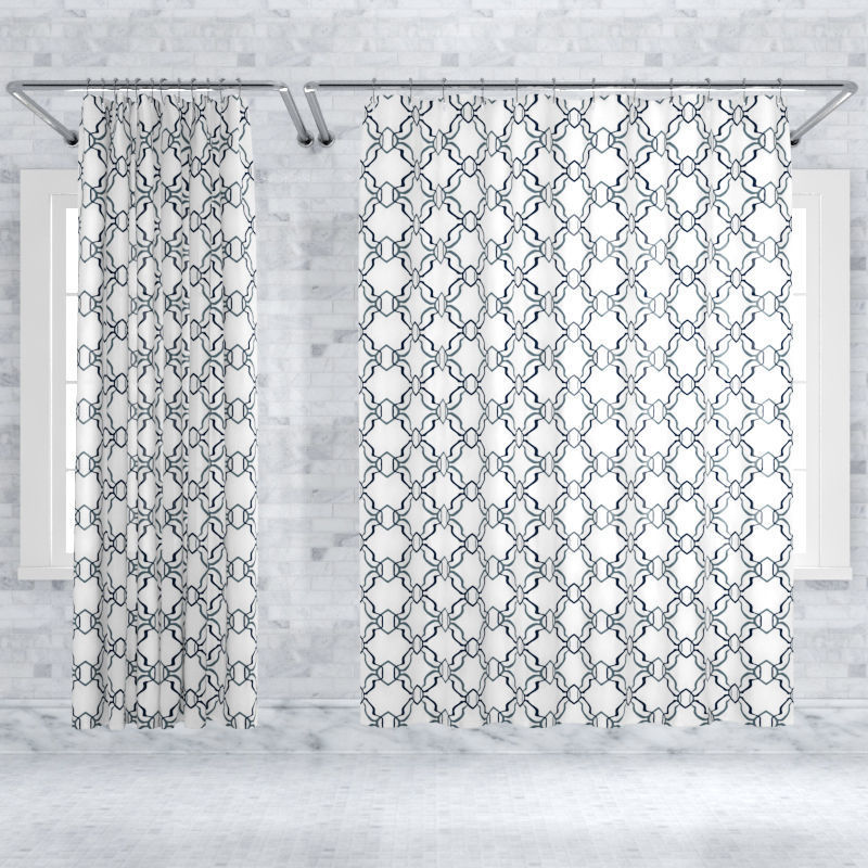 Crate and Barrel Shower Curtain collection 1 3D model_4