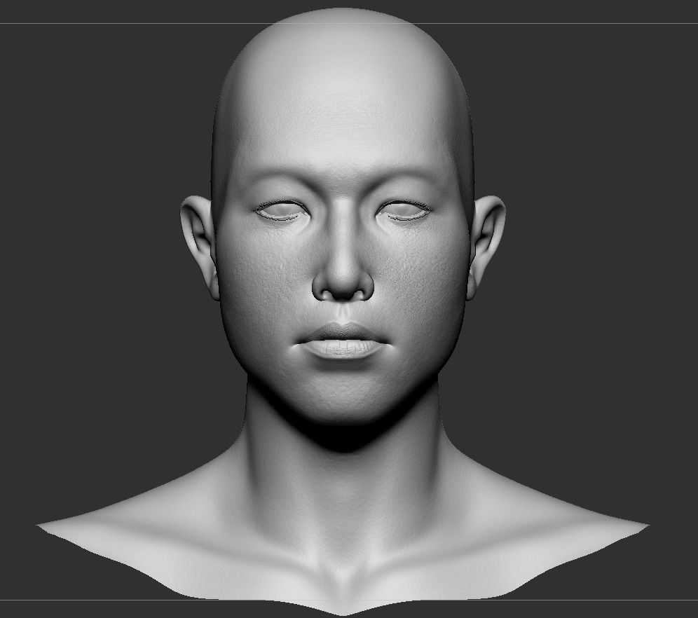  Man Head Base mesh  3D model_2