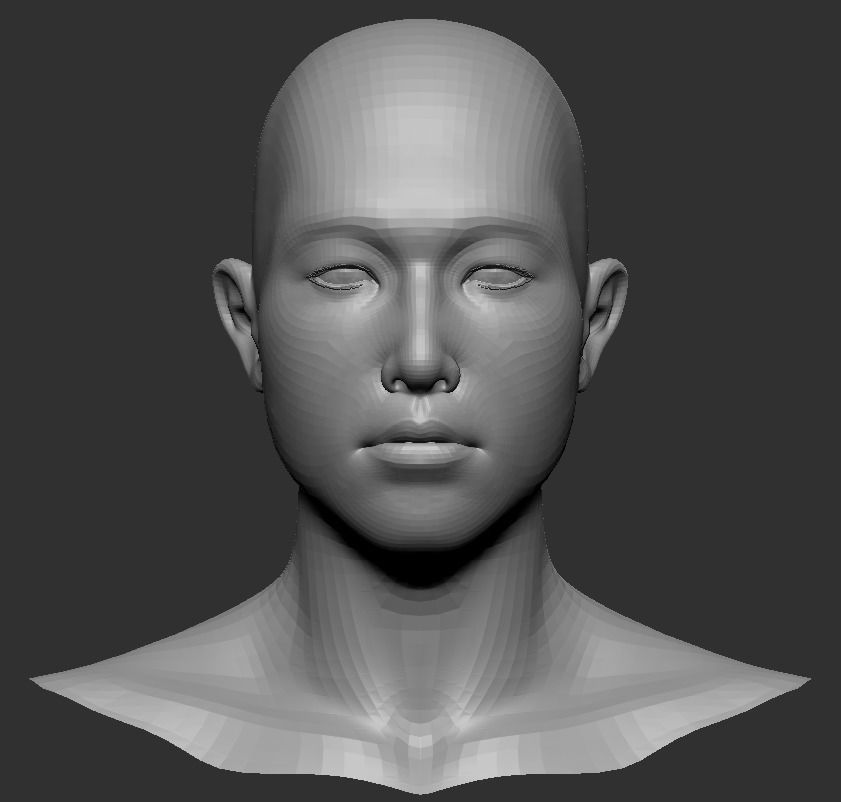  Man Head Base mesh  3D model_3