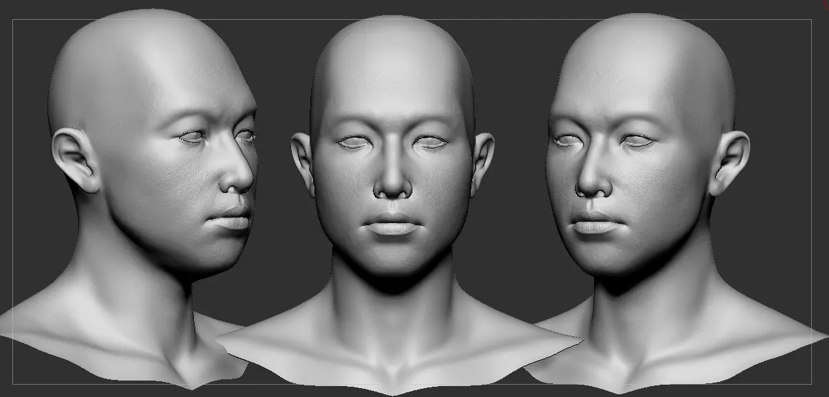 Man Head Base mesh  3D model_0