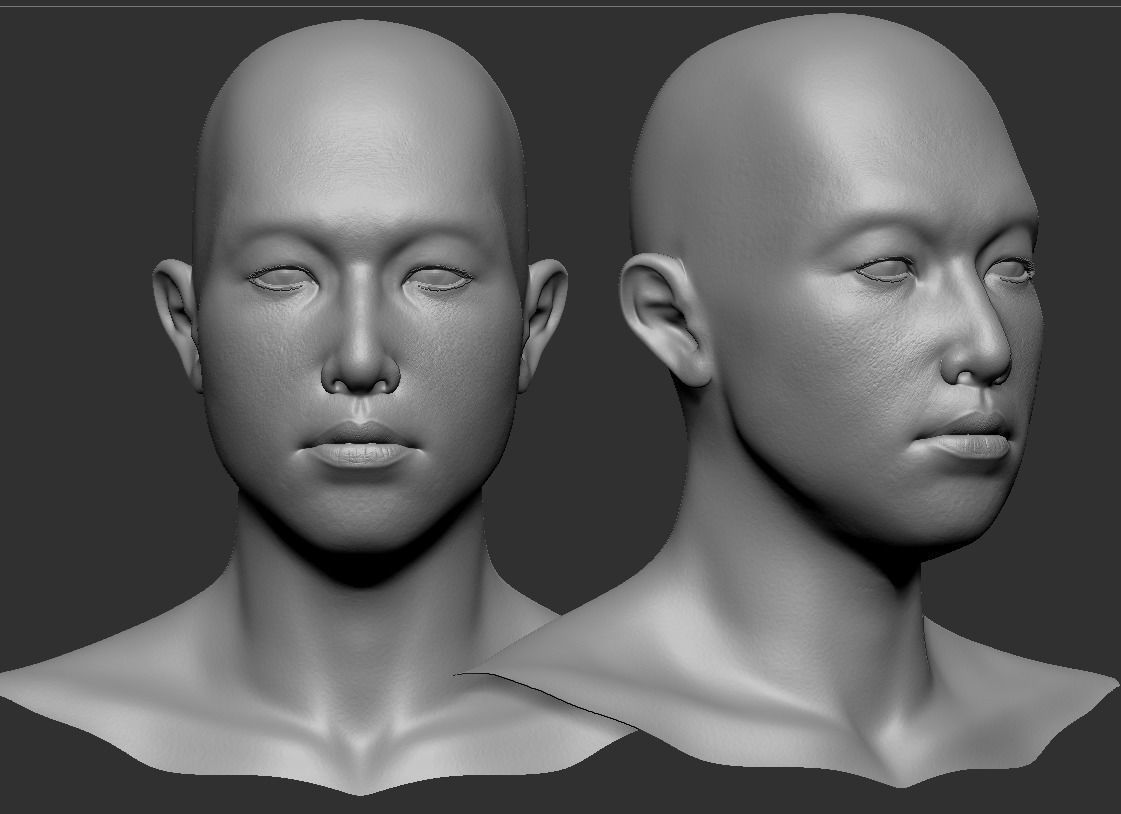  Man Head Base mesh  3D model_1