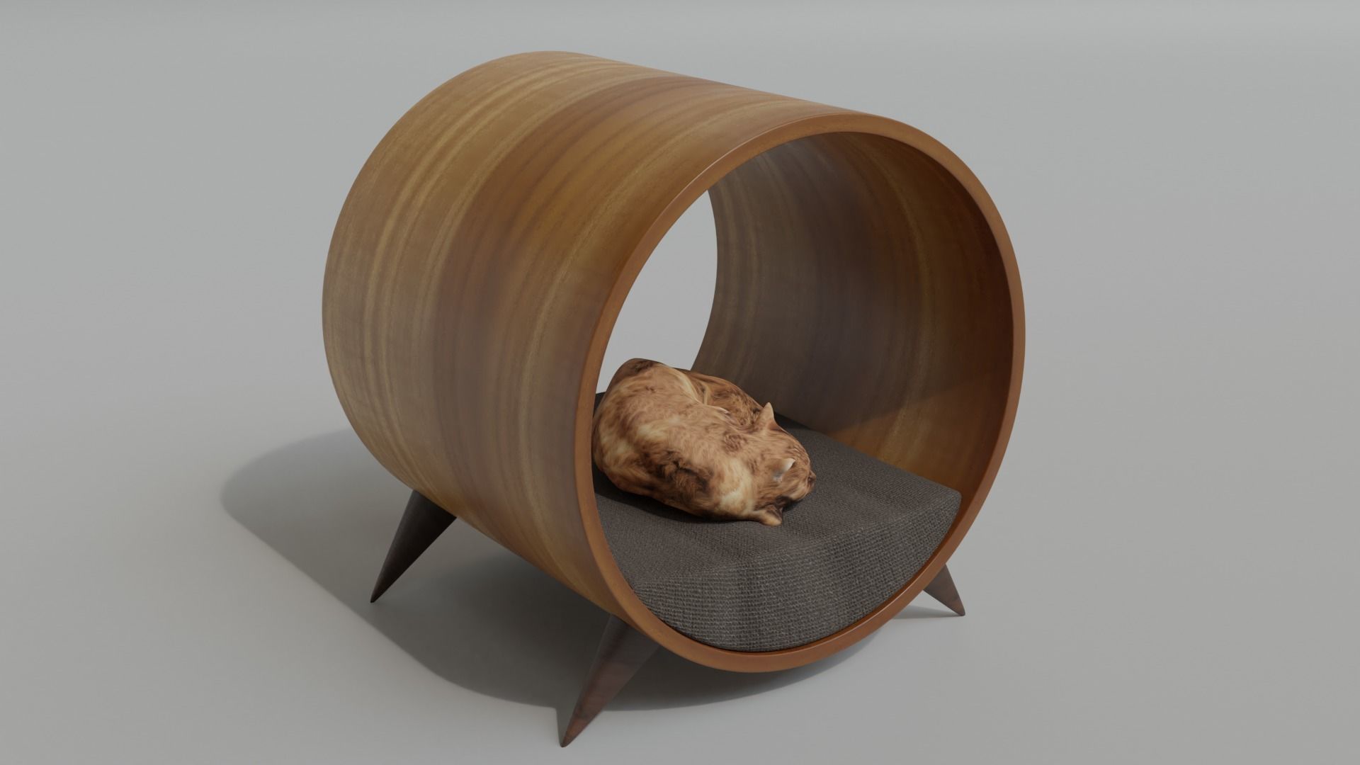 Cat House - Round House - Bed 3D model_1