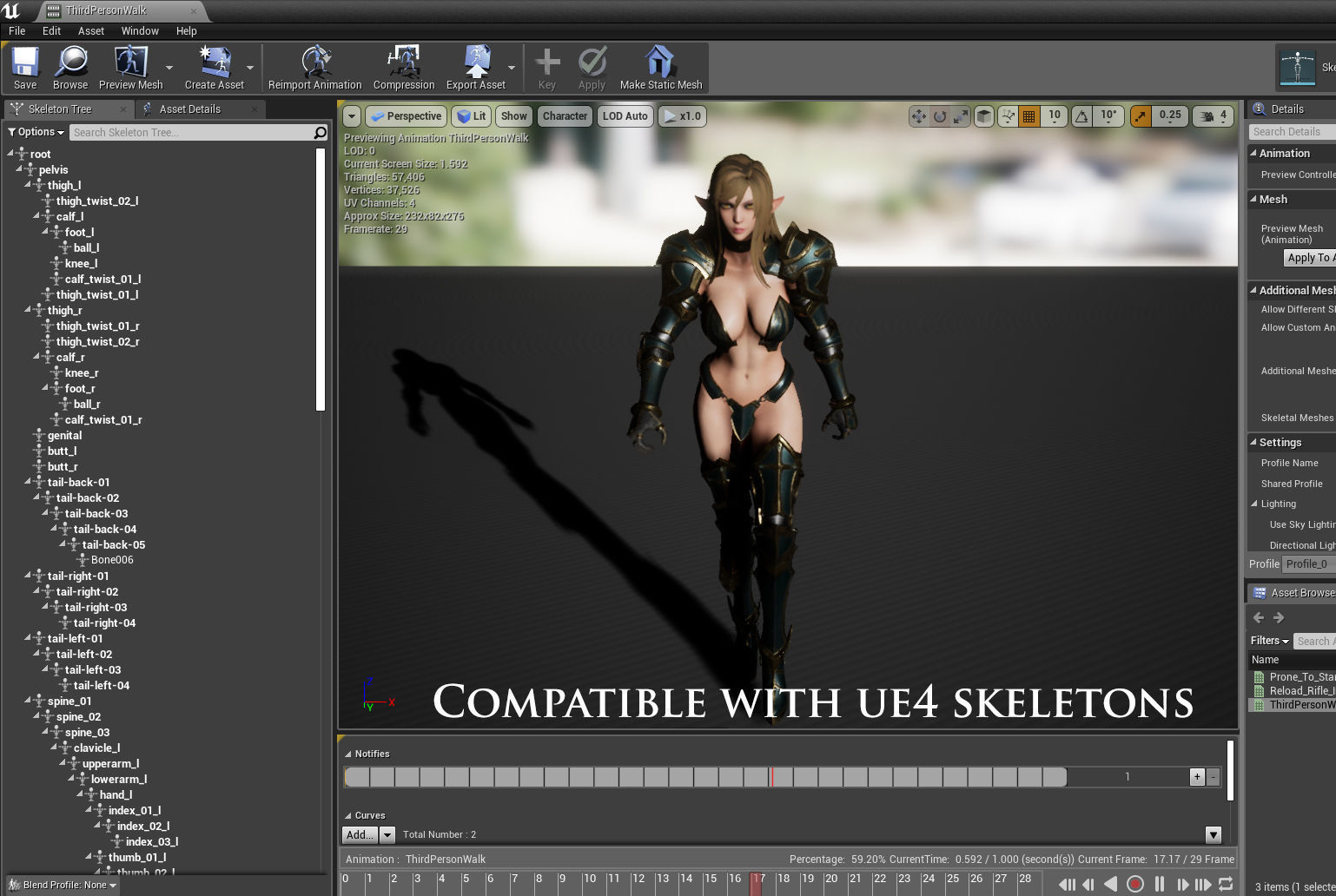 Elf Swordmaster - Game Ready Low-poly 3D model_7