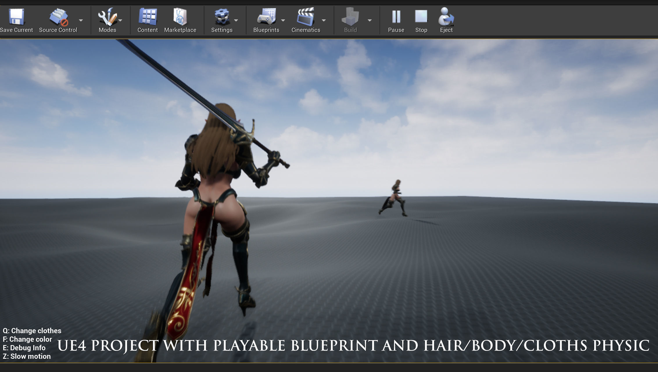 Elf Swordmaster - Game Ready Low-poly 3D model_6