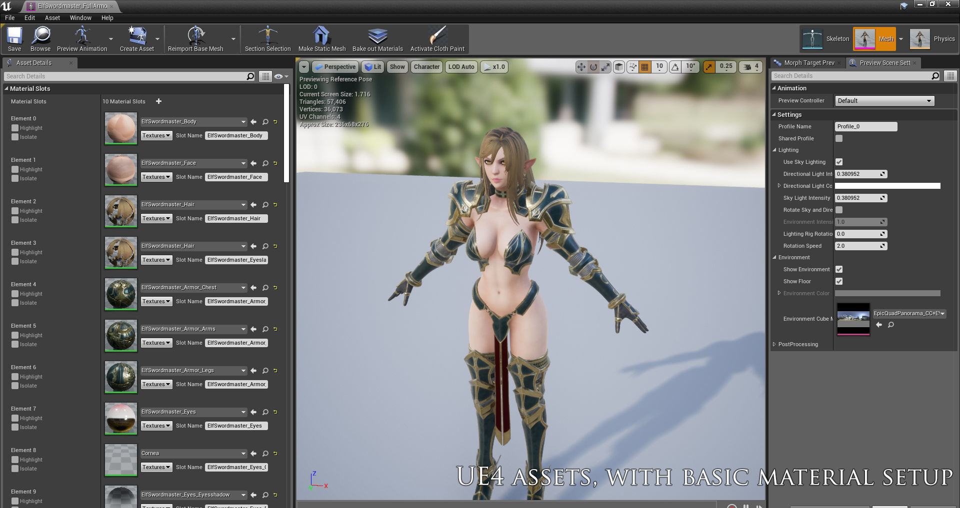 Elf Swordmaster - Game Ready Low-poly 3D model_8