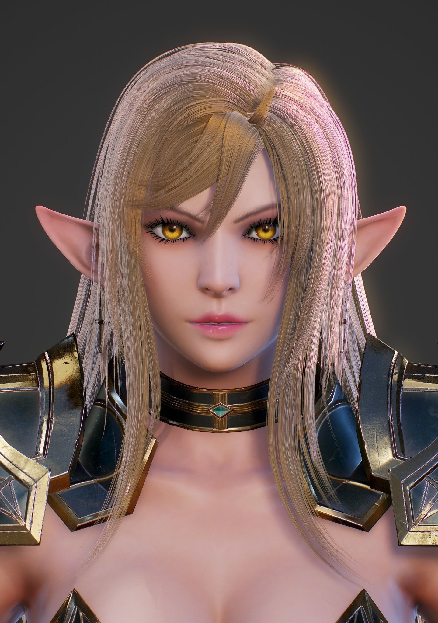 Elf Swordmaster - Game Ready Low-poly 3D model_31