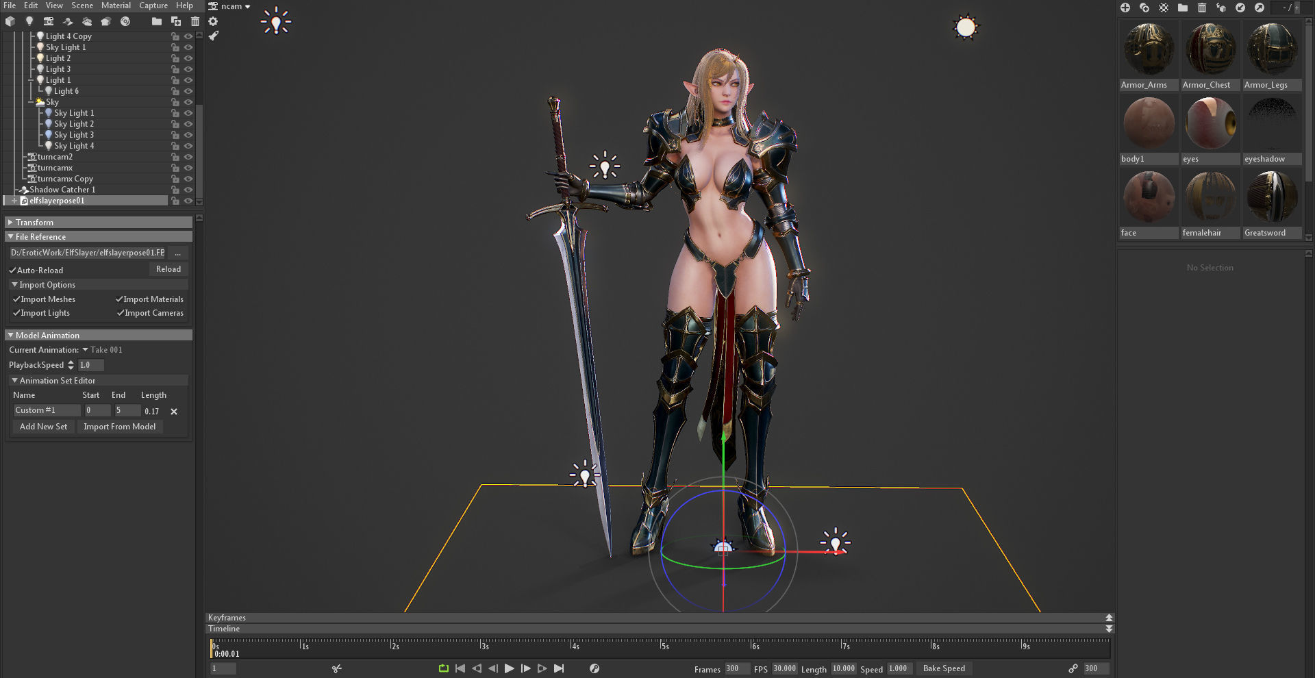 Elf Swordmaster - Game Ready Low-poly 3D model_37