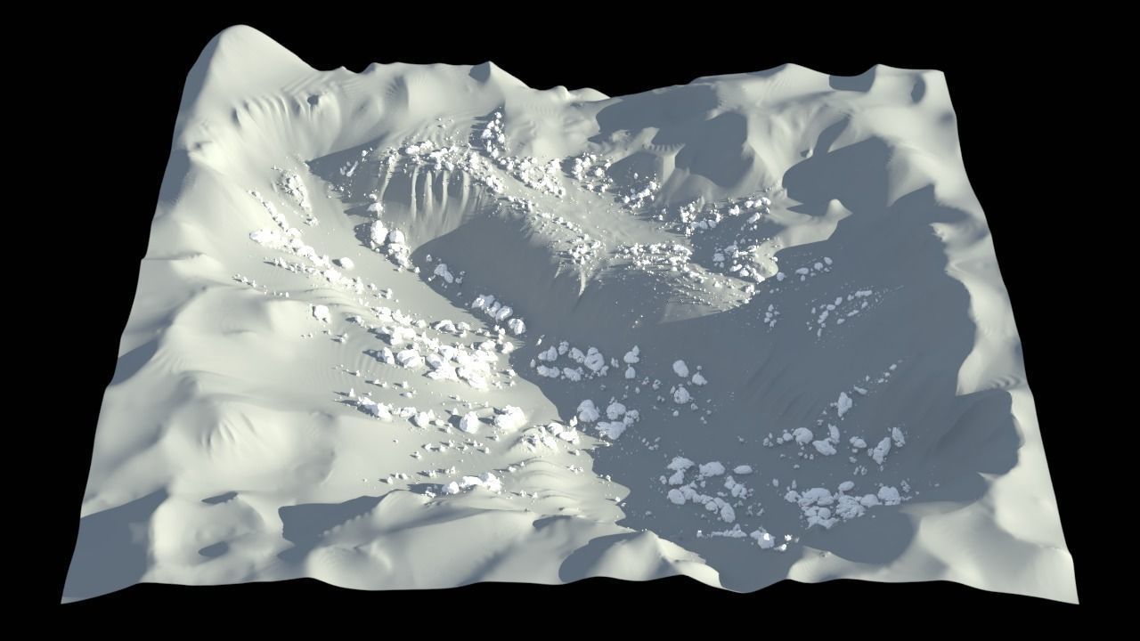 High-poly terrain in low-poly style Free 3D model