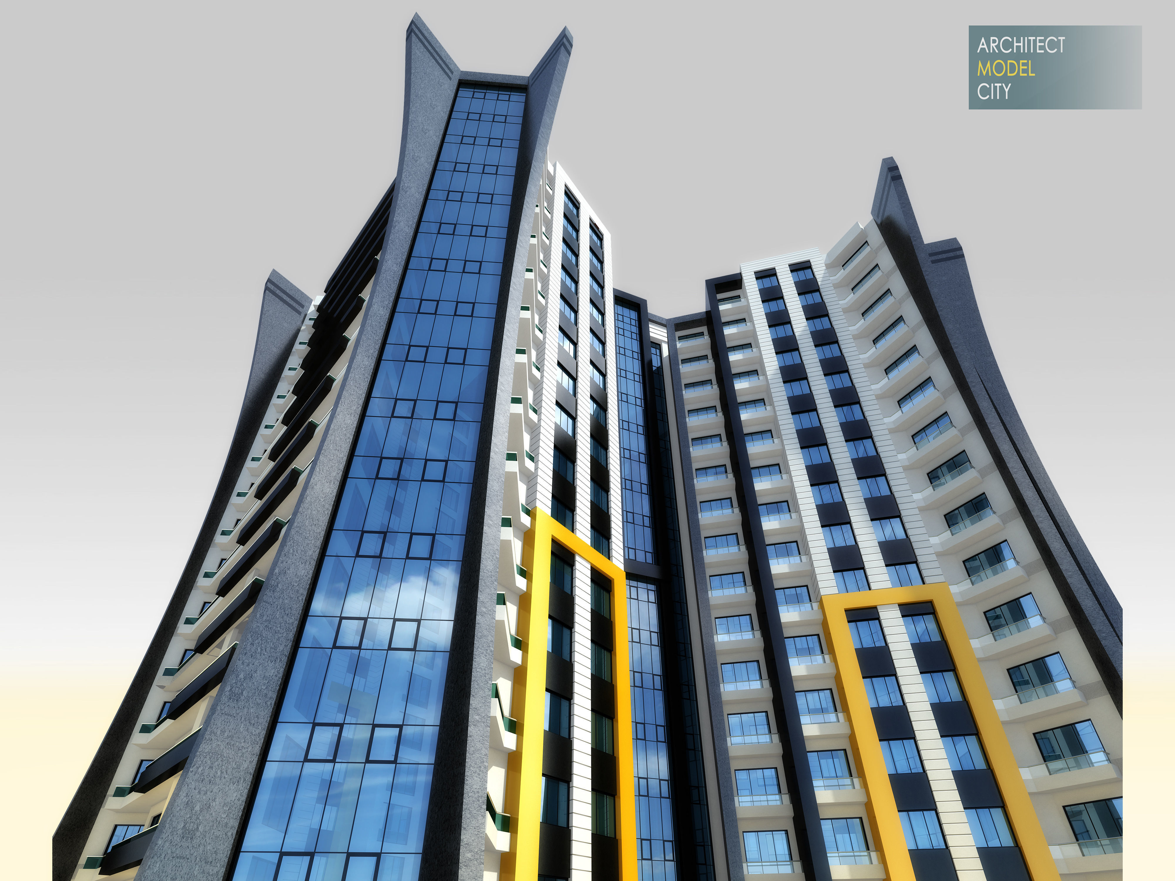 Apartment Architectural 3d Model with Render Scene Low-poly 3D model_5