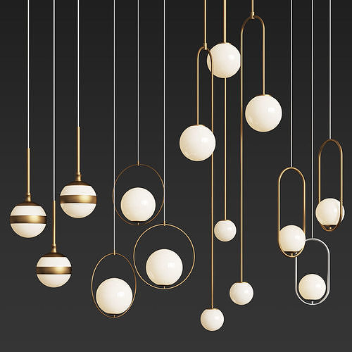 Ceiling Light Collection 2 - 4 Type 3D model