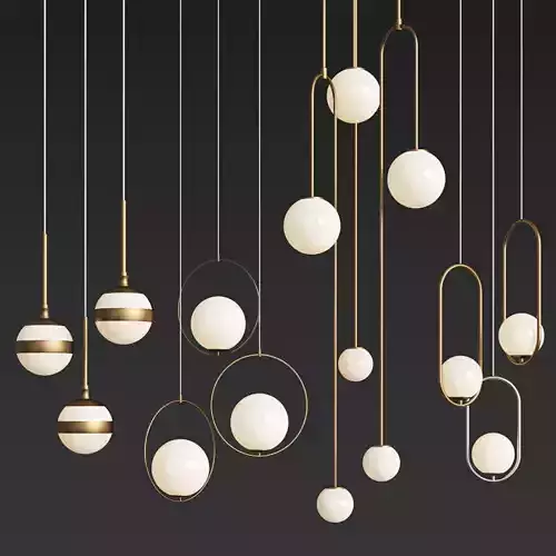 Ceiling Light Collection 2 - 4 Type 3D model
