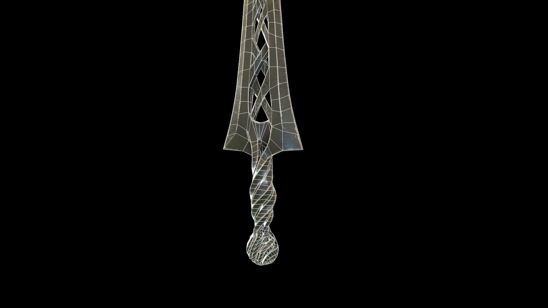 Dagger Low-poly lord of rings sword Low-poly 3D model_10