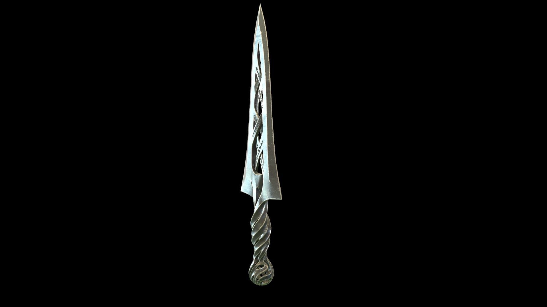 Dagger Low-poly lord of rings sword Low-poly 3D model_5