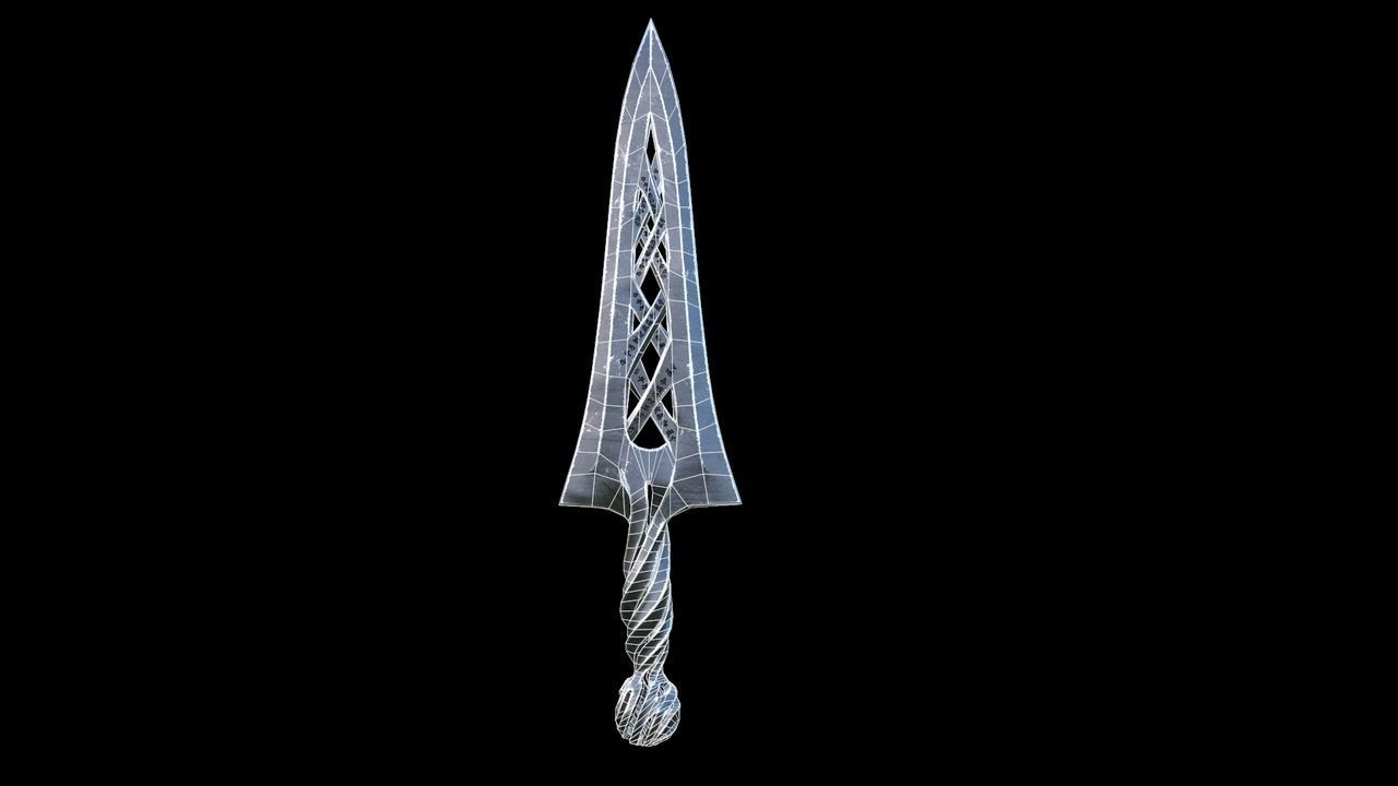 Dagger Low-poly lord of rings sword Low-poly 3D model_4