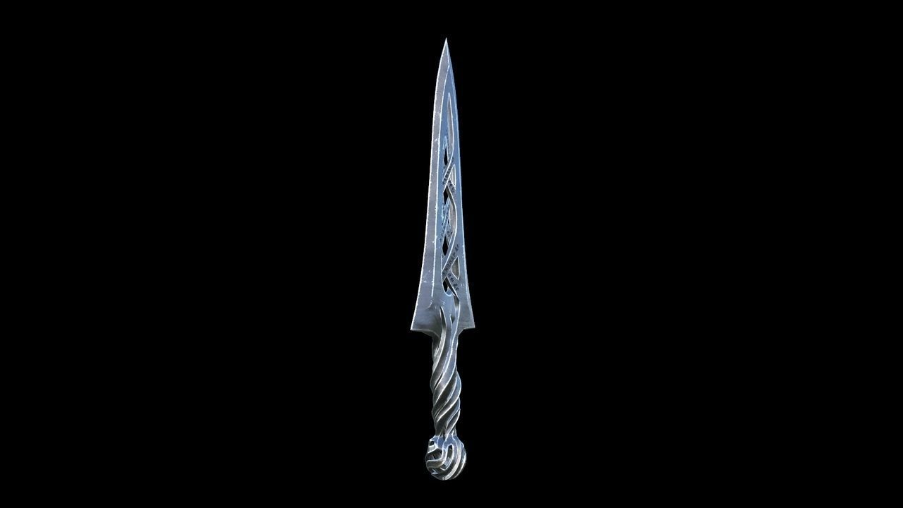 Dagger Low-poly lord of rings sword Low-poly 3D model_2