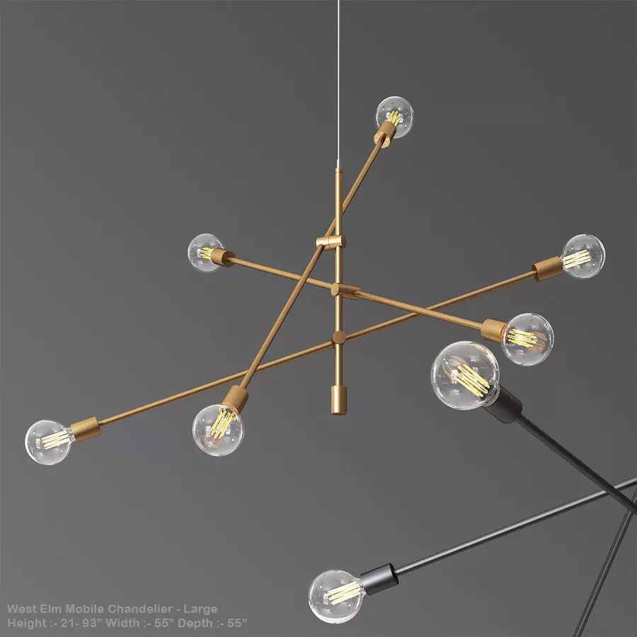West Elm Mobile Chandelier -Large 3D model_0